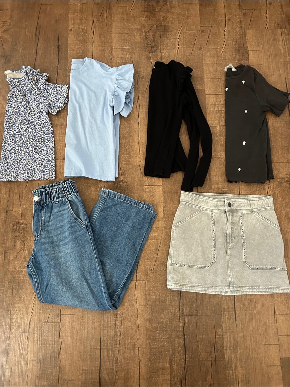 H&M Girls Bundle Shirt Long Sleeve Skirt Size 10